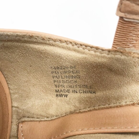 TORRID Faux Leather Tan Neutral Platform Wedge Heeled Sandals Womens 8WW - Picture 10 of 11